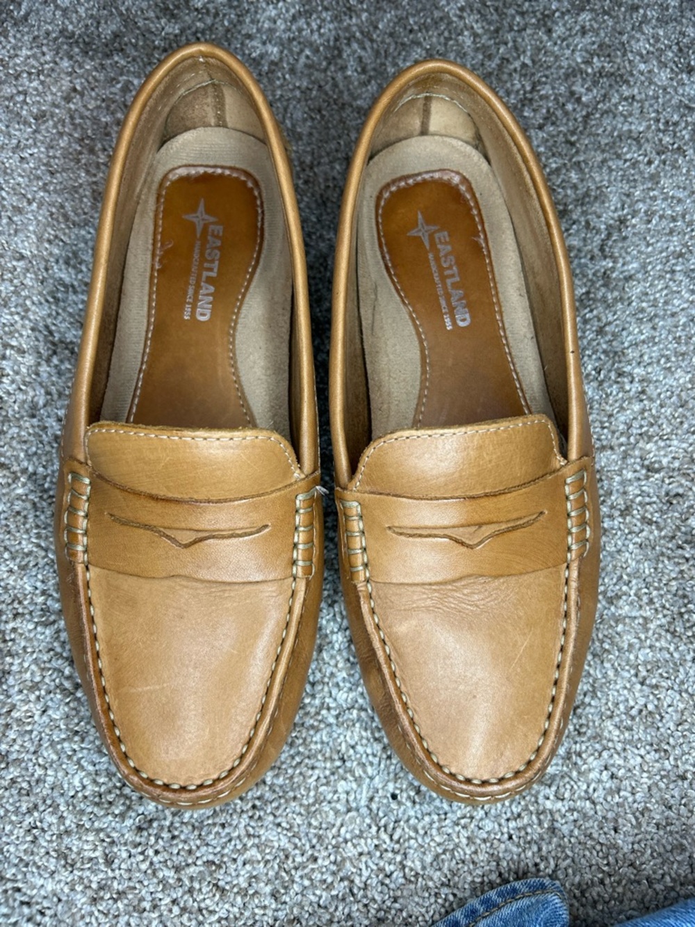 Eastland Tan Leather Penny Loafers